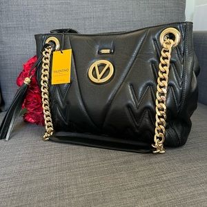 NWT MARIO VALENTINO LEATHER LARGE SHOULDER BAG TOT